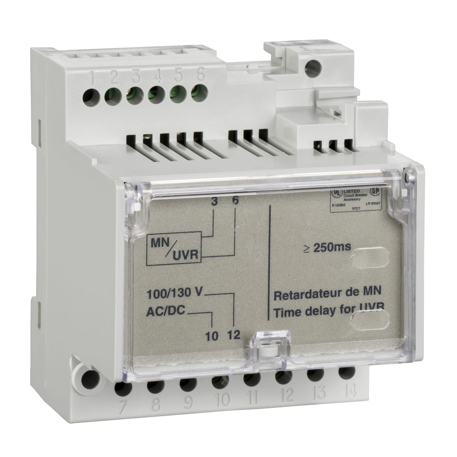 SCHNEIDER ELECTRIC - SNR33684 Relè temp. ritardo non regolabile - Per sganciatore MN - 100/130 V CA/CC