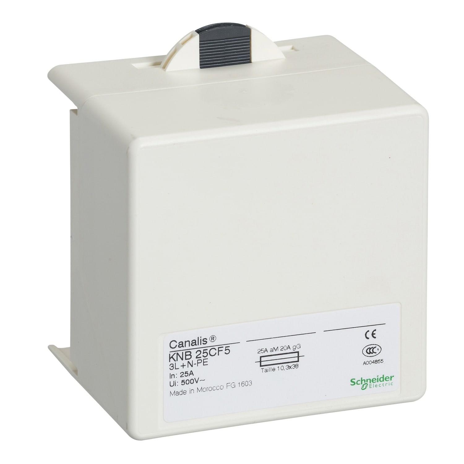 SCHNEIDER ELECTRIC - SNRKNB25CF5 Tap off unit, Canalis KN, for NF cylindrical fuses, 25A, 3L+N+PE, fuses not provided, IP55