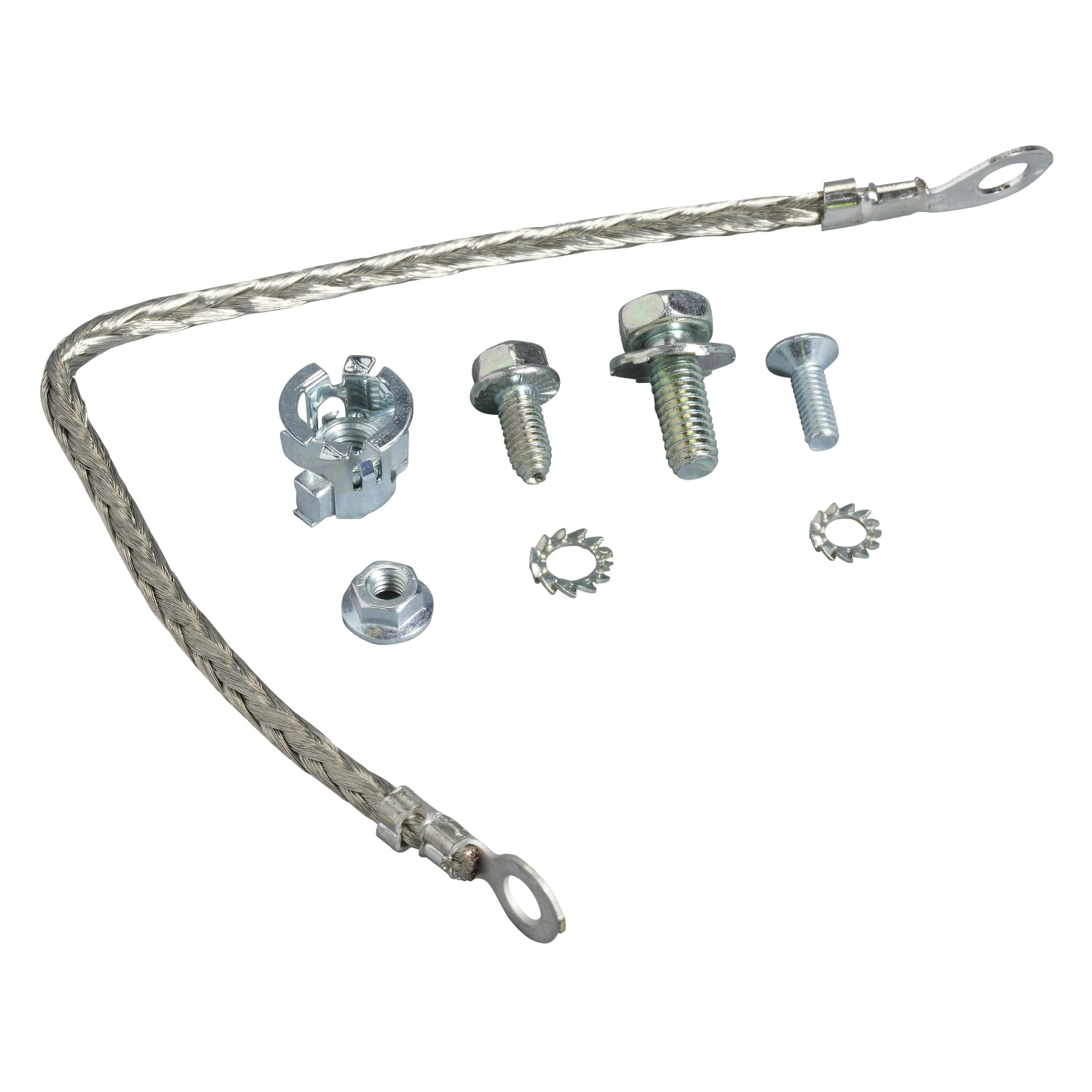 SCHNEIDER ELECTRIC - SNRLVS08910 Braid, PrismaSeT P & G, with a 4mm² diameter lug at one end and a 6mm² diameter lug on the other, W200mm