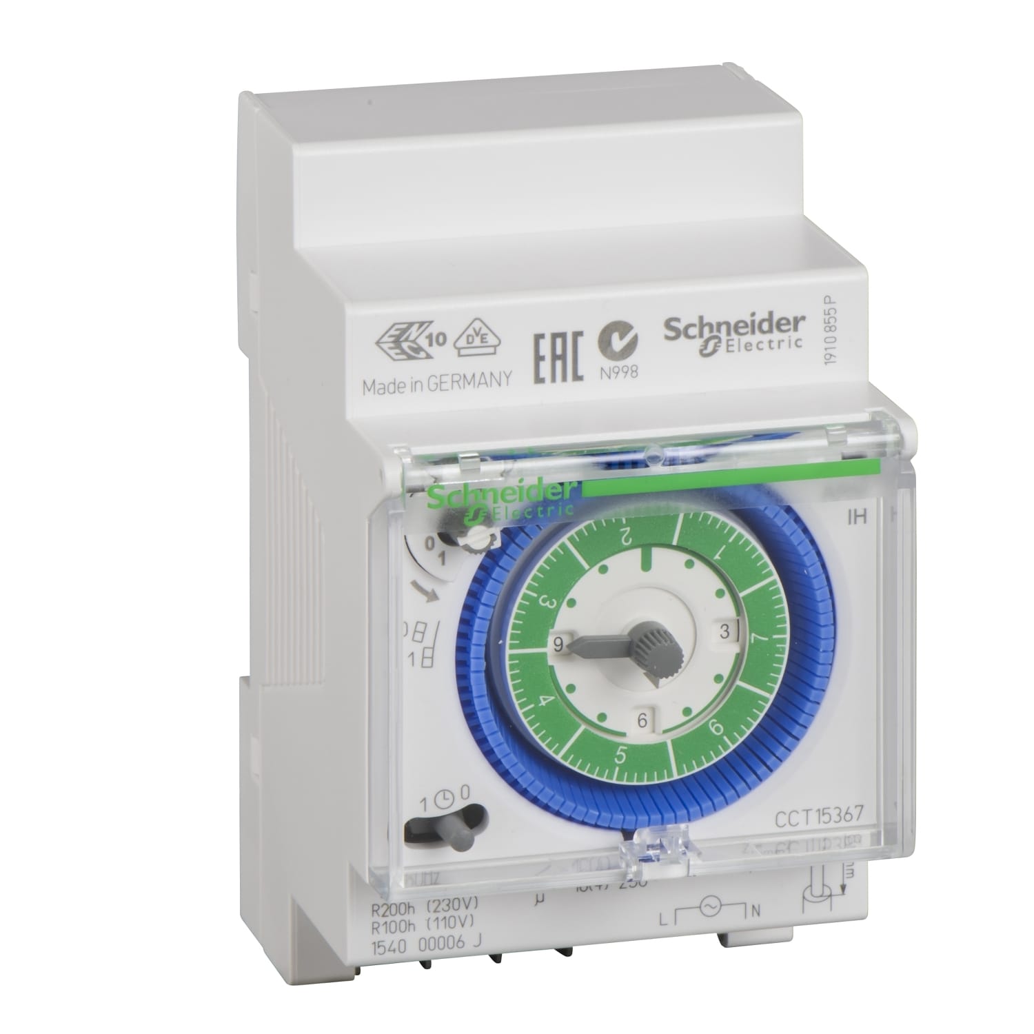 SCHNEIDER ELECTRIC - SNRCCT15367 Interruttore orario meccanico IH, 7g, 1 canale, con memoria