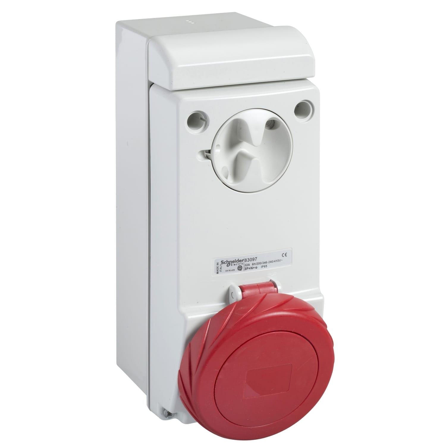 SCHNEIDER ELECTRIC - SNR83086 Interlocked socket, Mureva PK, wall mounting, 16A, 3P+N+E, 400V, IP65