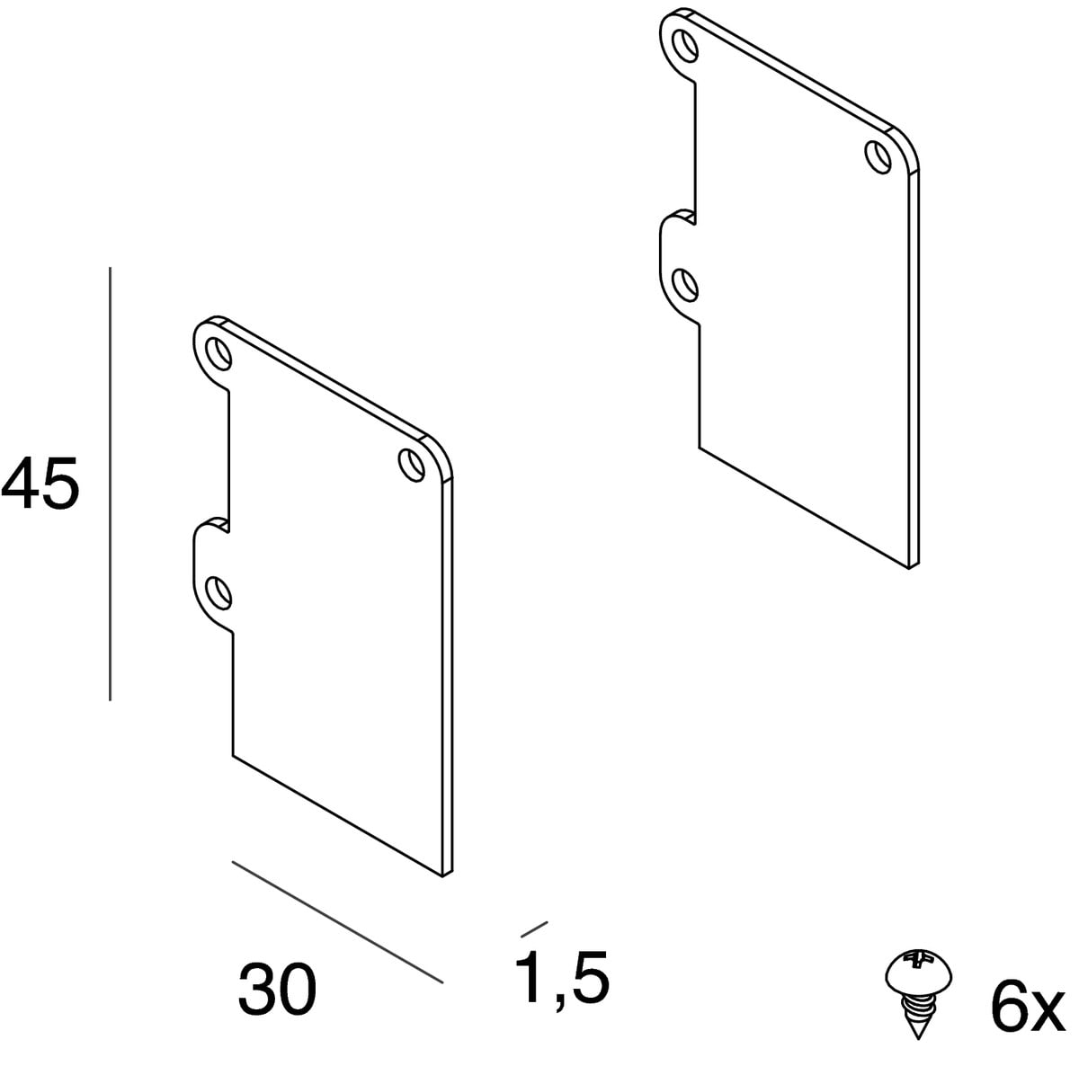 NOVALUX SPA - NOX106802.99 P-25: COPPIA TESTATE DI CHIUSURA PROFILO