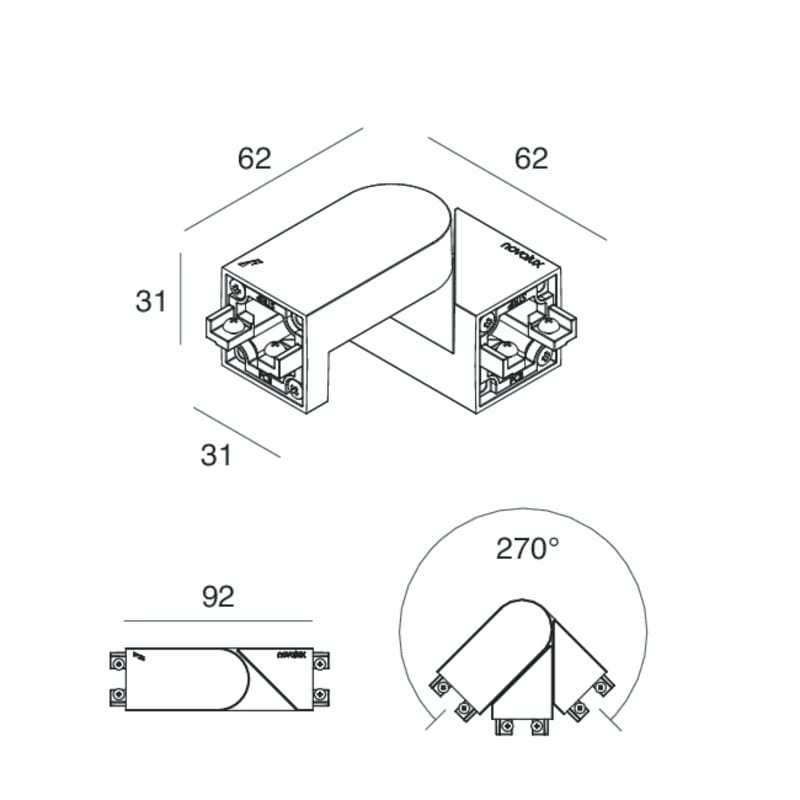 NOVALUX SPA - NOX105853.21 P-30: SNODO 3P PER PCB/STRIP CAPP