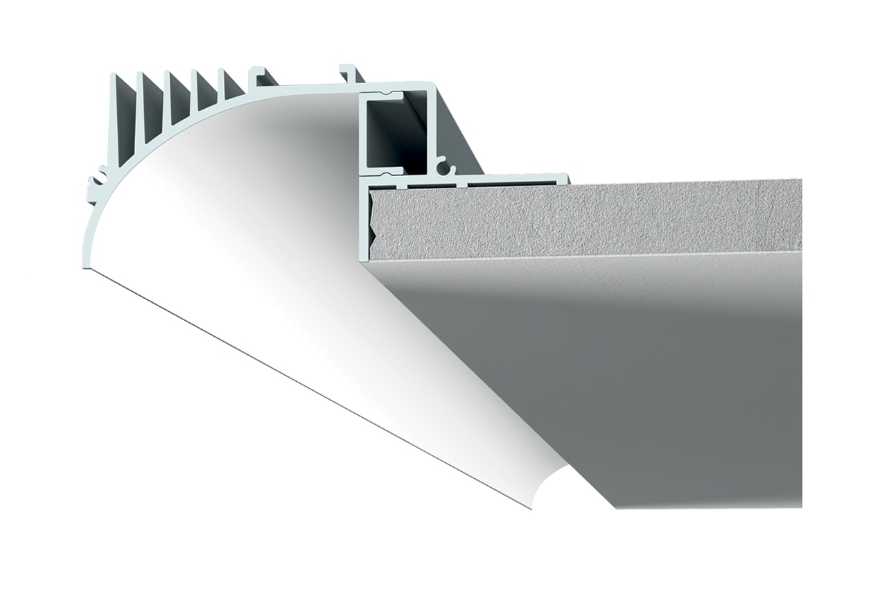 BELFIORE SRL - NVTP007B-00 Profilo in ALUMITE verniciato RAL 9010 opaco con sistema di incasso rapido.