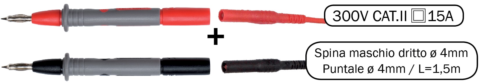 A.M.R.A. SPA - AMRP01295475Z CHAUVIN ARNOUX PUNTALE 4MM + CAVO DRITTO