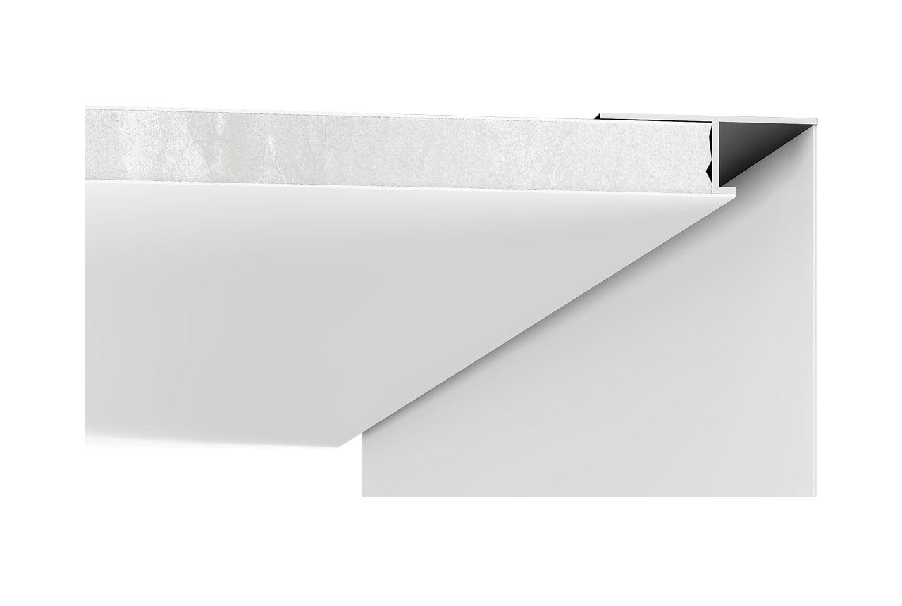 BELFIORE SRL - NVTP015B-00 Profilo in ALUMITE verniciato RAL 9010 opaco con sistema di incasso rapido.