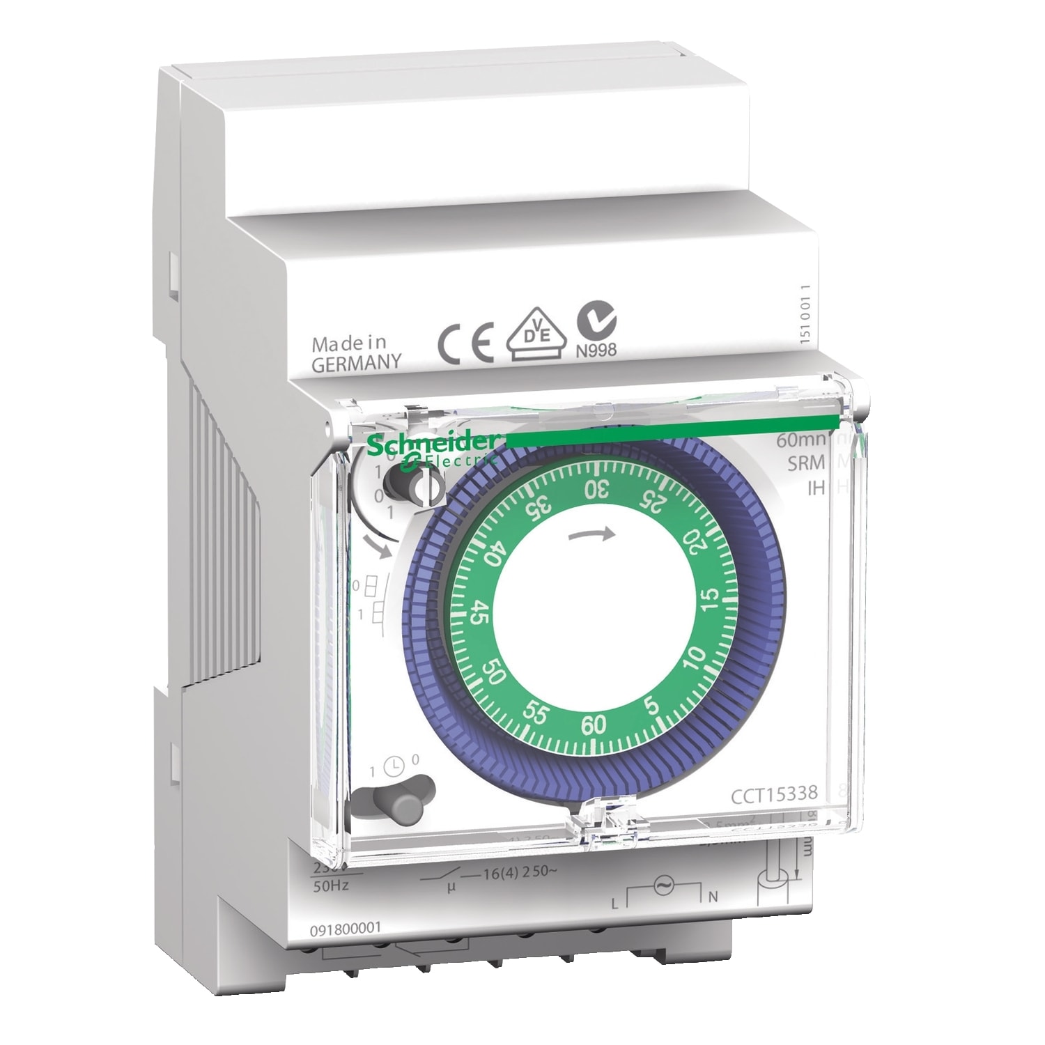SCHNEIDER ELECTRIC - SNRCCT15338 Interruttore orario meccanico IH, 60min, 1 canale