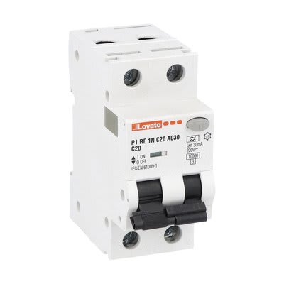 LOVATO - LOVP1RE1NC20A030 INTERR.MAGNETOT.DIFF.1P+N C20 30MA 10KA