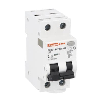LOVATO - LOVP1RE1NC20AC030 INTERR.MAGNETOT.DIFF.1P+N C20 30MA 10KA
