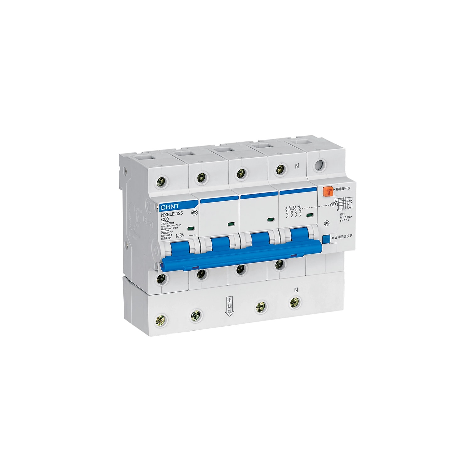 CHINT ITALIA INVESTM - CHT820616 NXBLE-125/C80-4P-10-AC30 -INT MTD 4P C 8