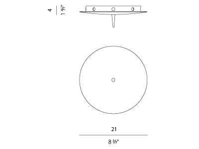 PANZERI CARLO - PAZM91-94-9702 ROSONE USCITE LATERALI TONDO: LUCI:8 NER