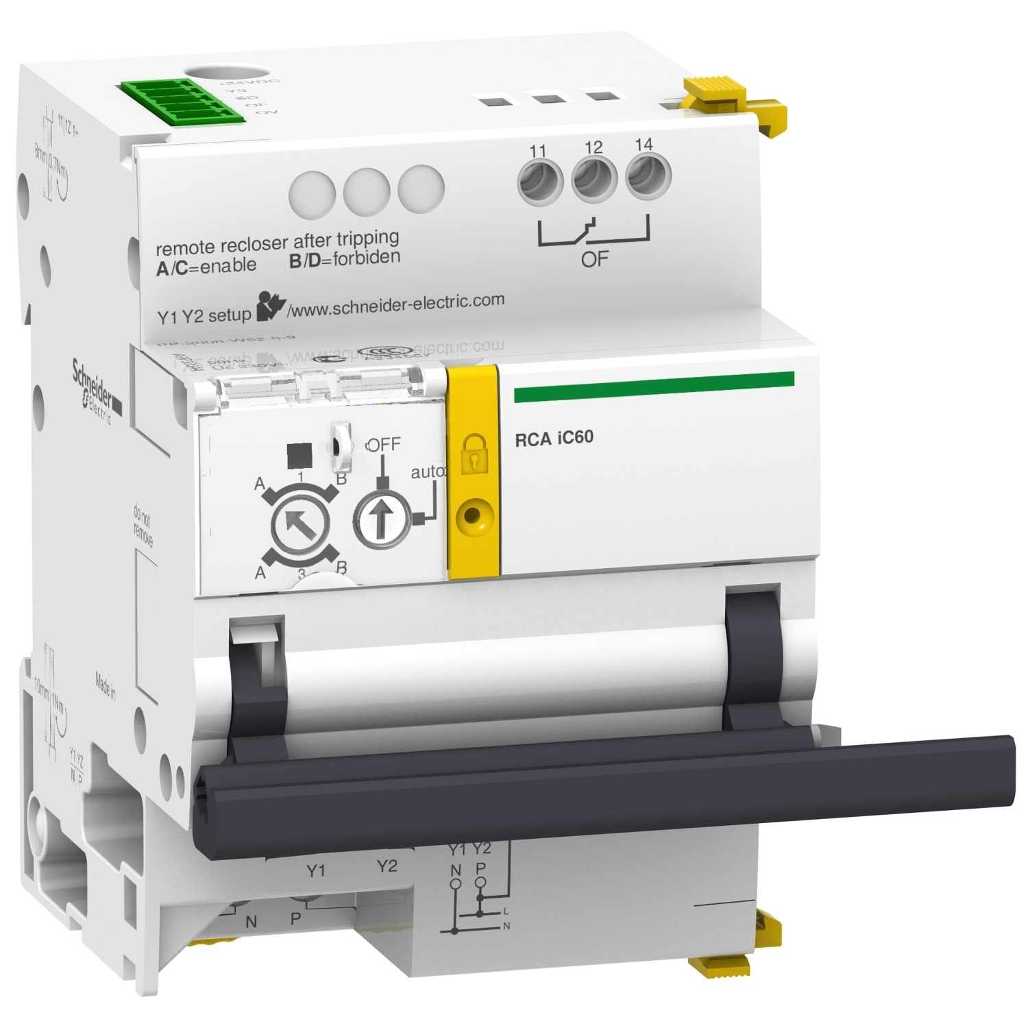 SCHNEIDER ELECTRIC - SNRA9C70122 Telecomando RCA 230Vca per Int. iC60 1-2P con contatto aperto-chiuso OF e Ti24