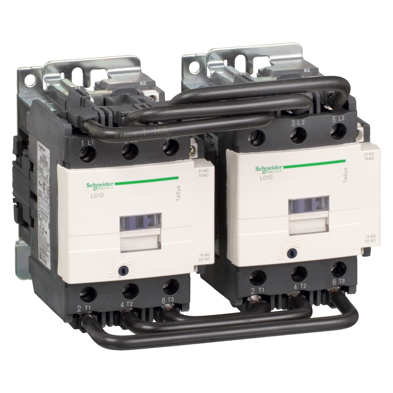 SCHNEIDER ELECTRIC - SNRLC2D80F7 Reversing Contactor, TeSys Deca, 3P(3NO), AC-3/AC-3e, <=440V 80A, 110V AC 50/60Hz coil, screw clamp terminals