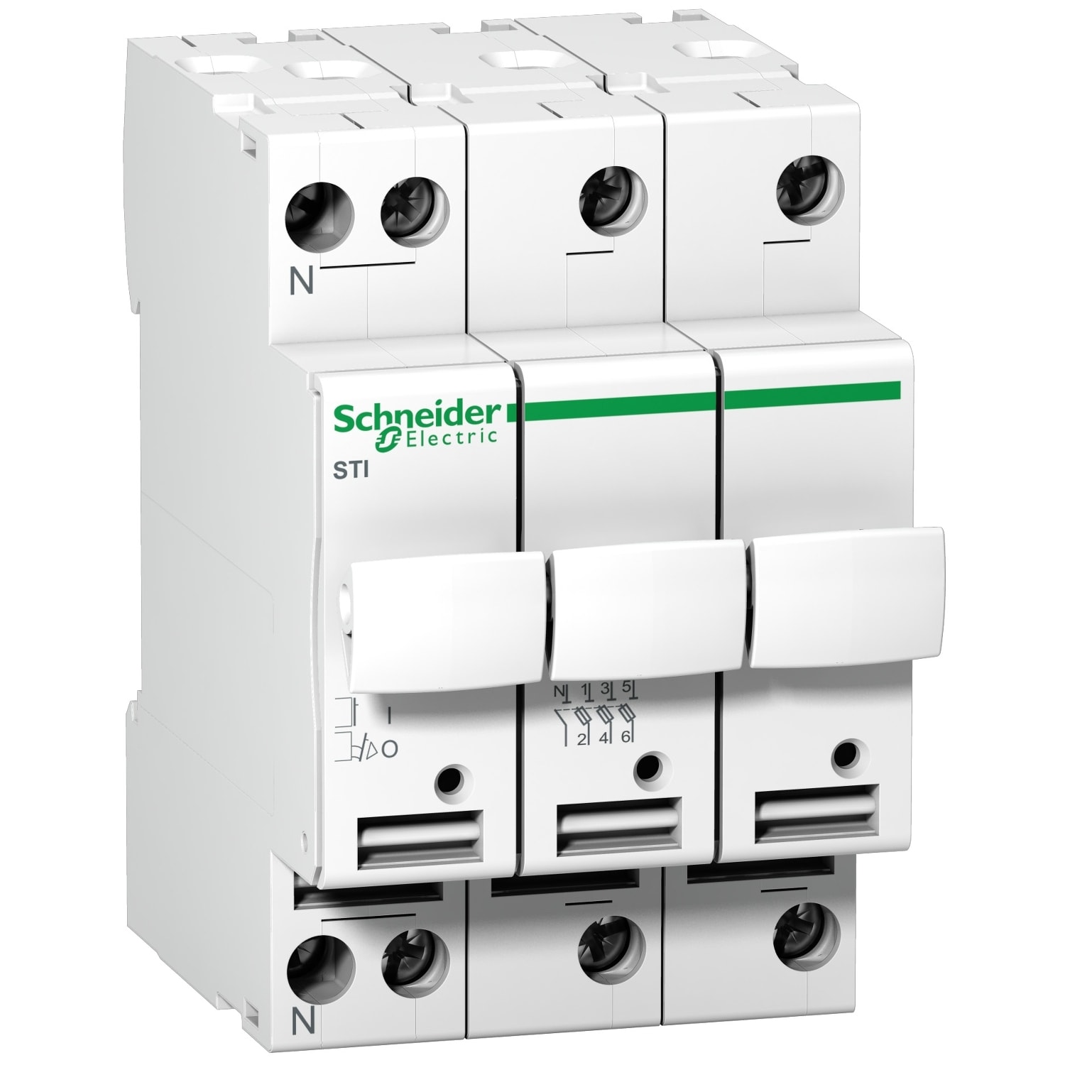 SCHNEIDER ELECTRIC - SNRA9N15657 Base portafusibile STI - 3P+N - 8.5x31.5 - 400 Vca