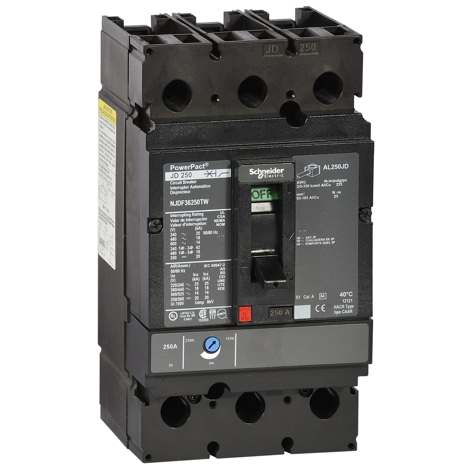 SCHNEIDER ELECTRIC - SNRNJGF36250TW J-FRAME 250A 35KA 3P TM250