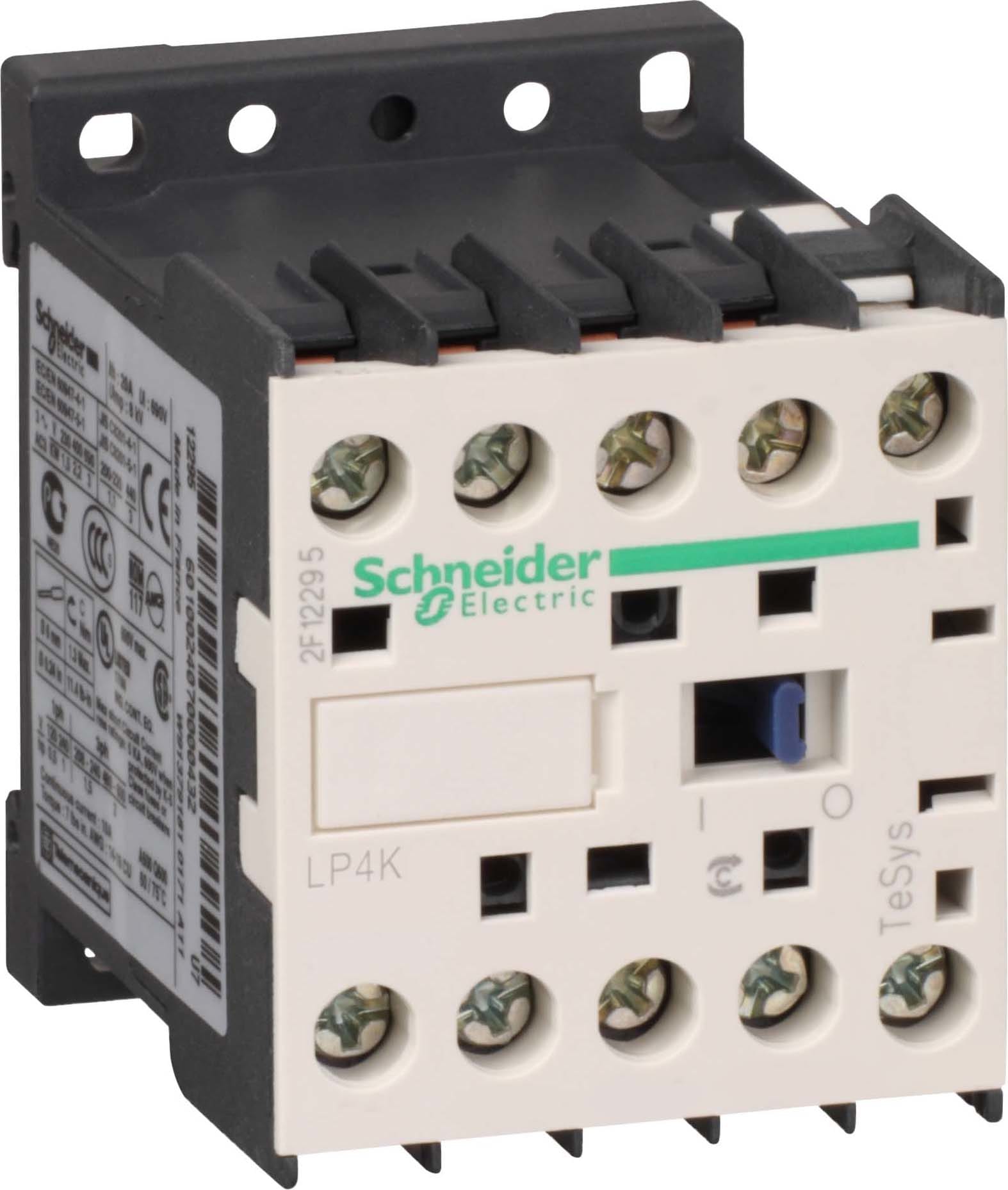 SCHNEIDER ELECTRIC - SNRLP4K09004BW3 Contattore TeSys LP4K - 4 poli - AC1 440 V 20 A - 24 V CC