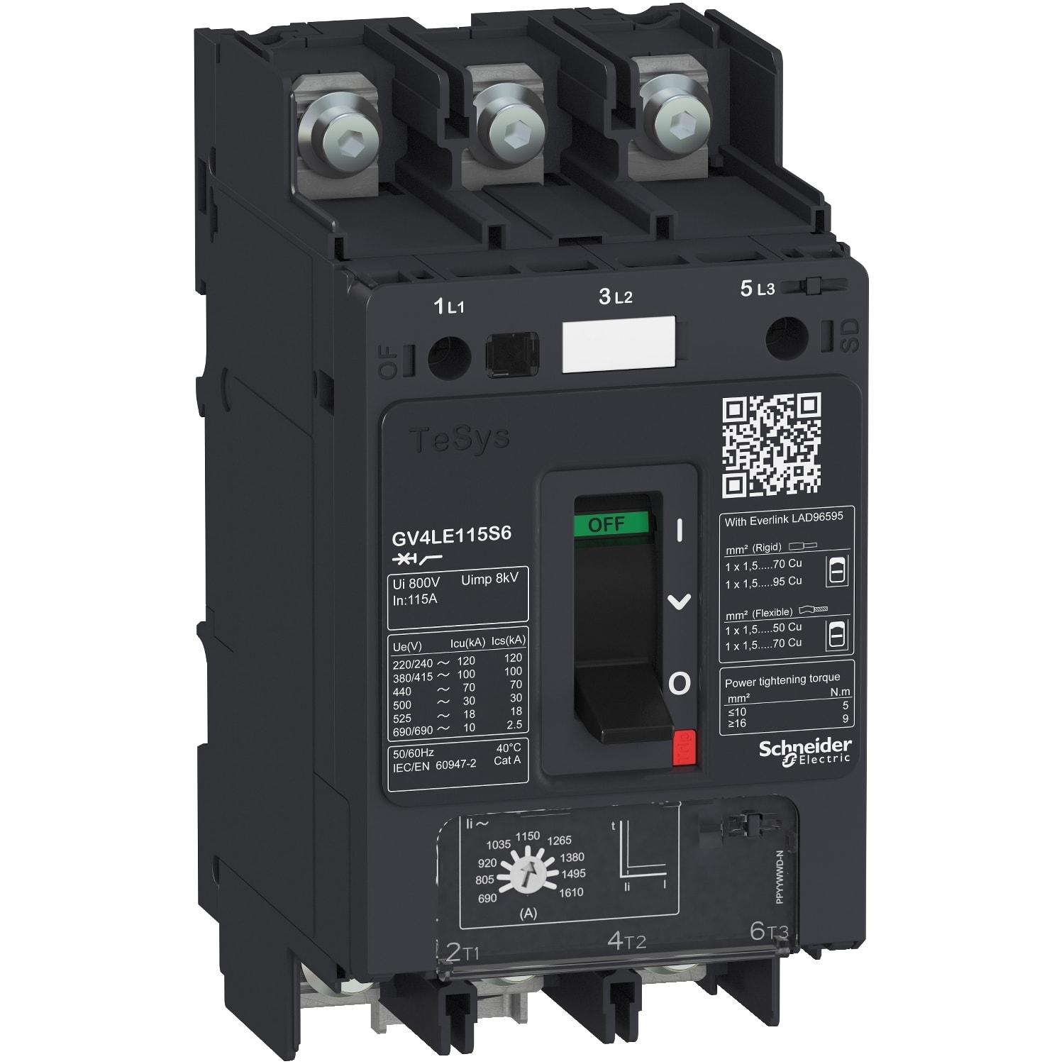 SCHNEIDER ELECTRIC - SNRGV4LE03N6 Interruttore salvamotore magnetico 3,5A 50kA capic.