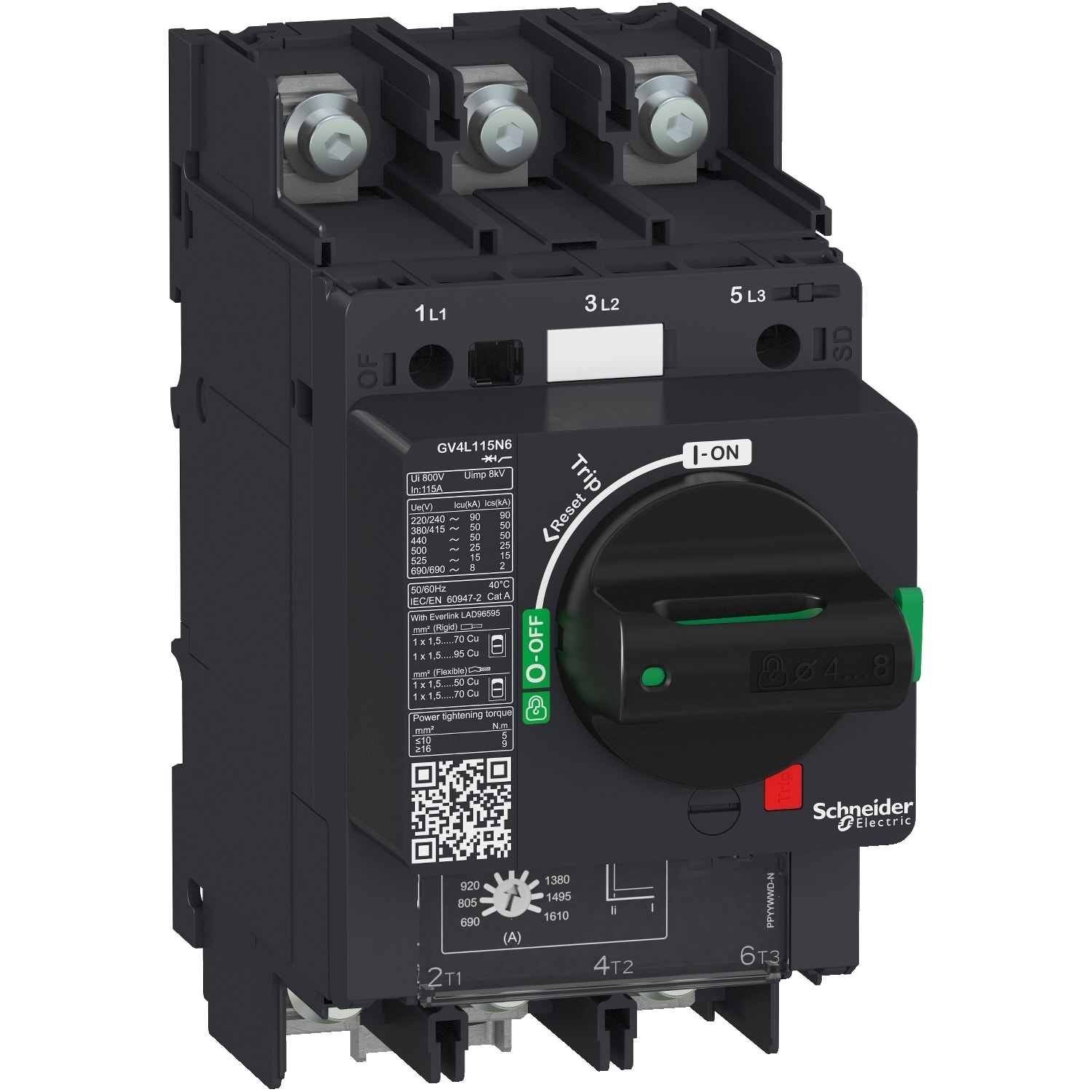 SCHNEIDER ELECTRIC - SNRGV4L115N6 INTMAGGV4 MANROT 115A 50KA CAPOC
