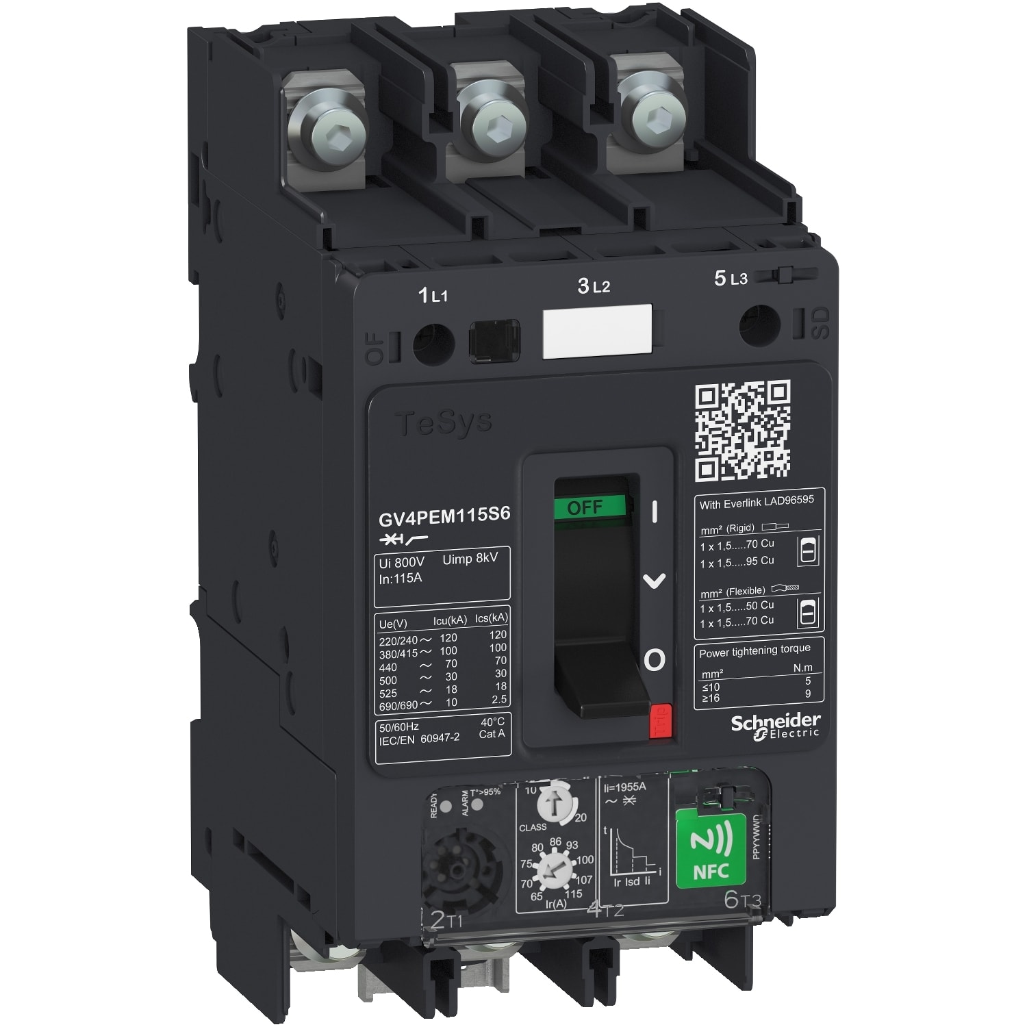 SCHNEIDER ELECTRIC - SNRGV4PEM80N6 IntMagTerMuGV4 Leva 40-80A 50kA CapOc