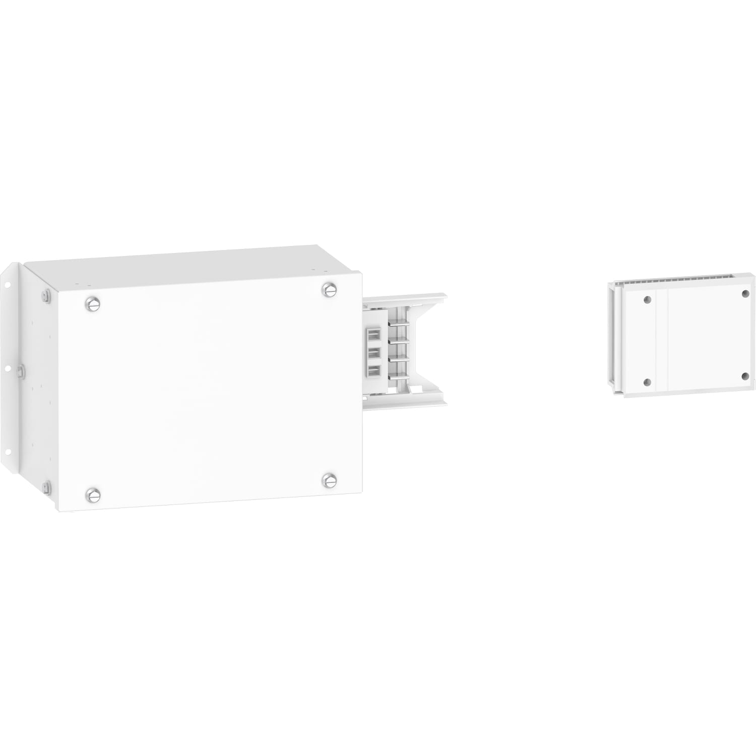 SCHNEIDER ELECTRIC - SNRKNA160AB4 End feed unit, Canalis KNA, 160A, right or left mounting, polarity 3L+N+PE/3L+PEN, white RAL9001