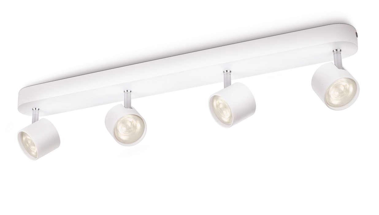 SIGNIFY ITALY SPA - PCL562443116 STAR FARETTO 4 LUCI BIANCO IN ALLUMINIO