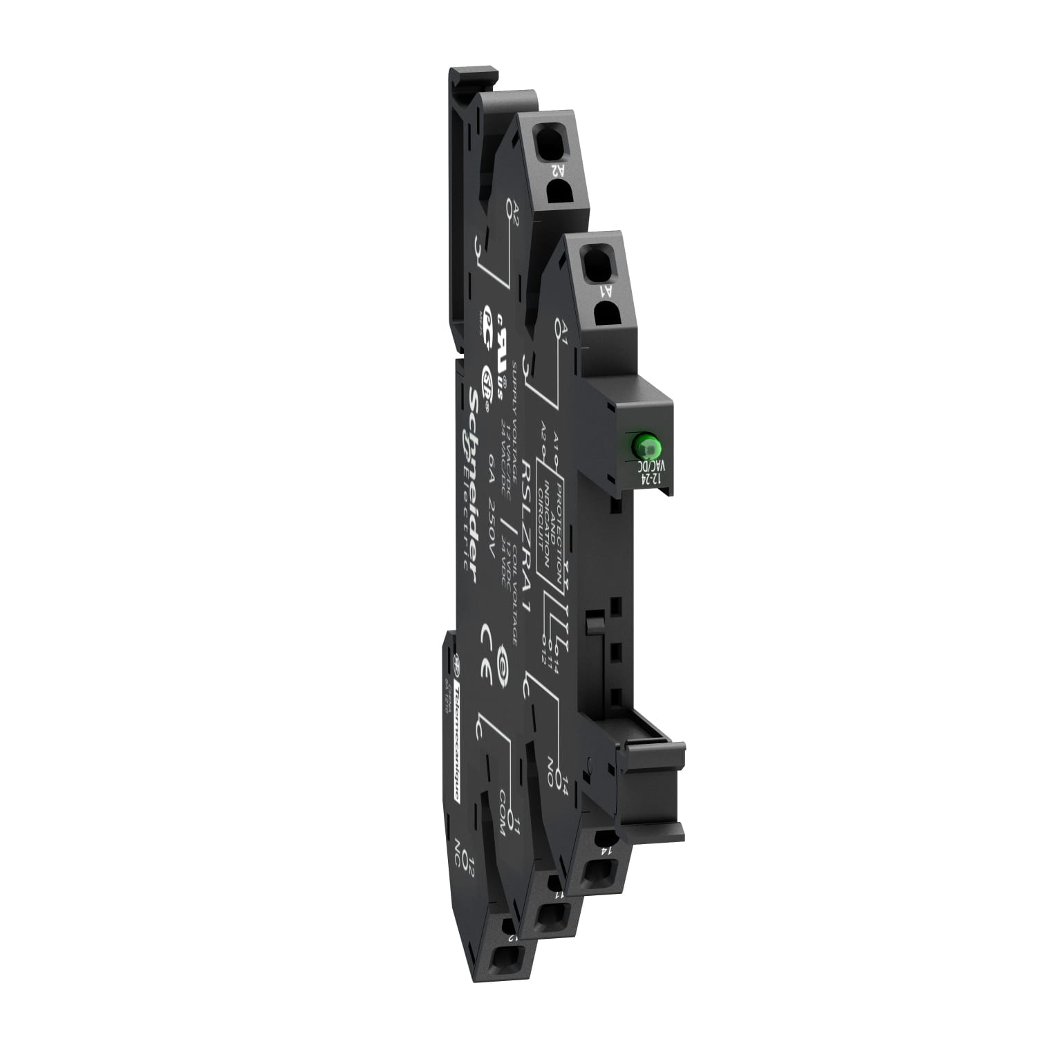 SCHNEIDER ELECTRIC - SNRRSLZRA1 Base relè a molla con led e circuito di protezione, 12-24 V
