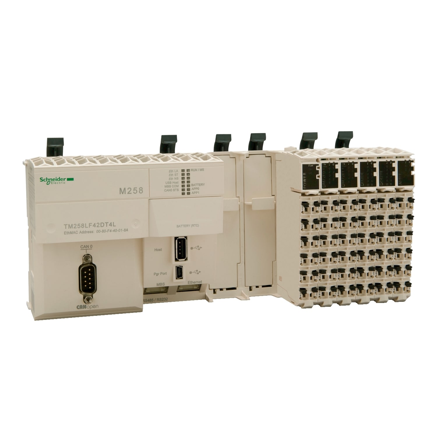 SCHNEIDER ELECTRIC - SNRTM258LF42DT4L Base compatta M258 - 42 + 4 I/O - 24 Vcc - CANopen