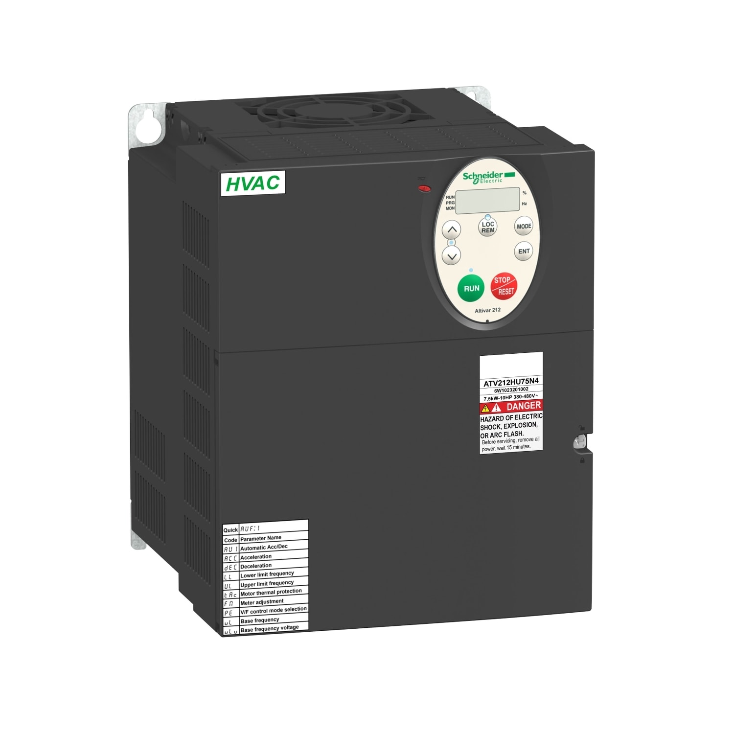 SCHNEIDER ELECTRIC - SNRATV212HU75N4 ATV212 7,5KW 10HP 480V TRI CEM IP20