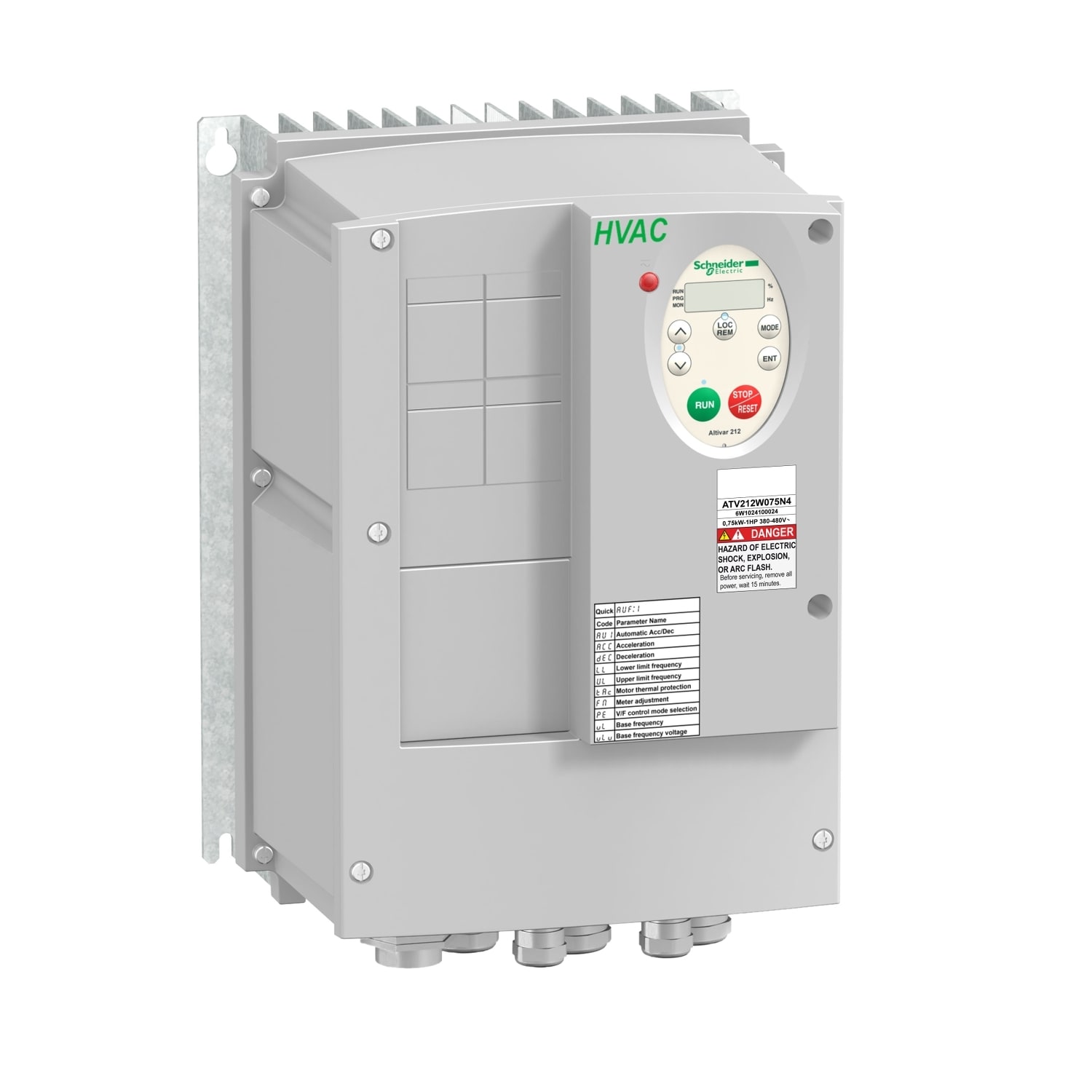 SCHNEIDER ELECTRIC - SNRATV212W075N4C ATV212 0,75KW 1HP 480V TRI CEM IP54I