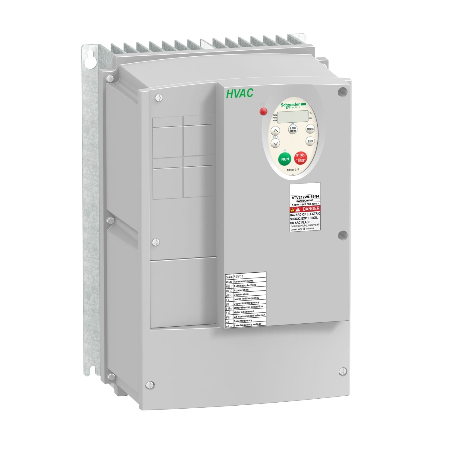 SCHNEIDER ELECTRIC - SNRATV212WU55N4 ATV212 5,5KW 7,5HP 480V TRI CEM IP54