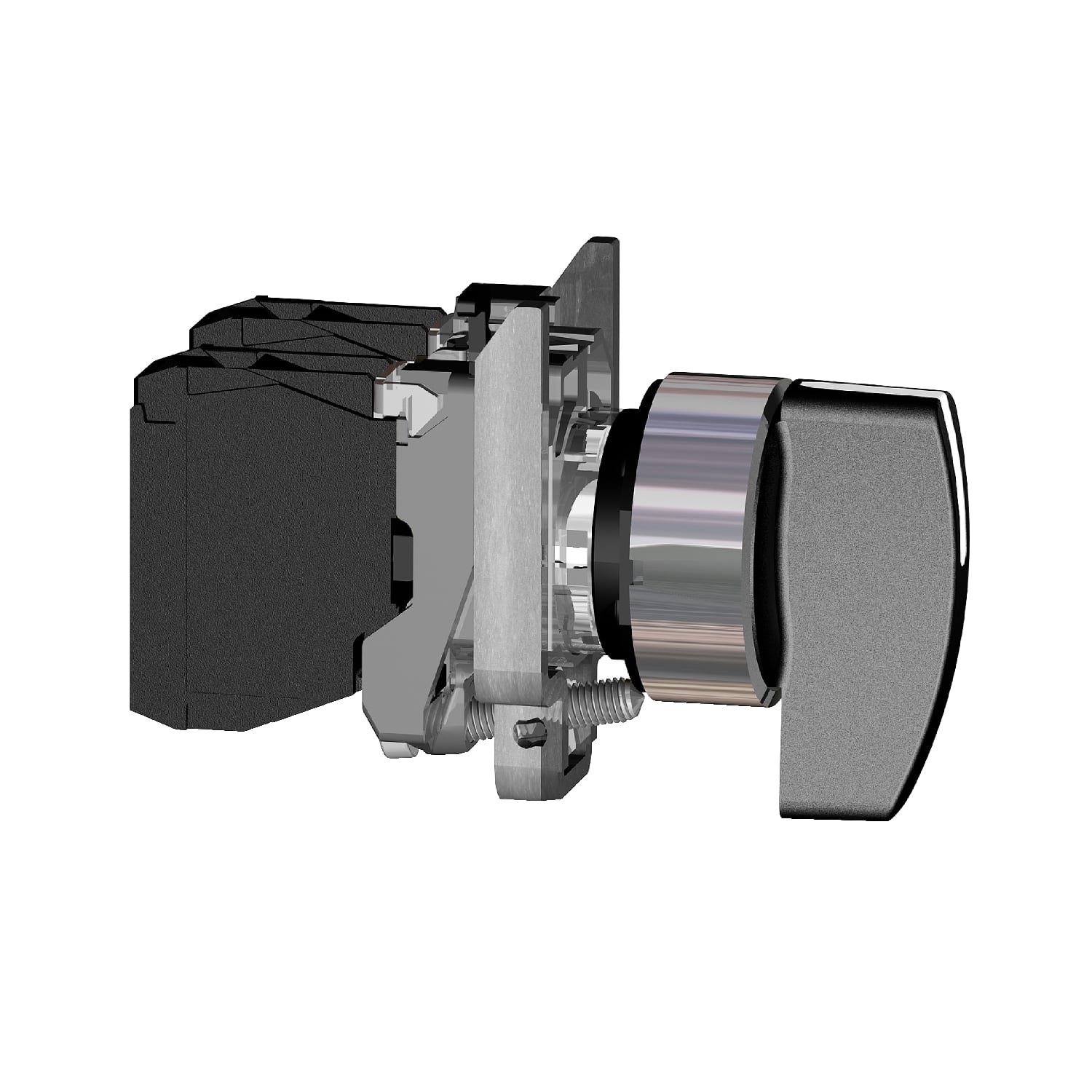 SCHNEIDER ELECTRIC - SNRXB4BJ53EX Selettore nero Ø22 - 3 posizioni +/- 45° -con ritorno - 2 NO - ATEX