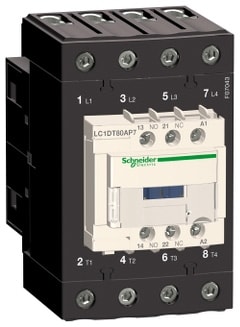 SCHNEIDER ELECTRIC - SNRLC1DT80ALE7 Contattore TeSys LC1D - 4 poli - AC3- 440V AC - 80A - 208V AC