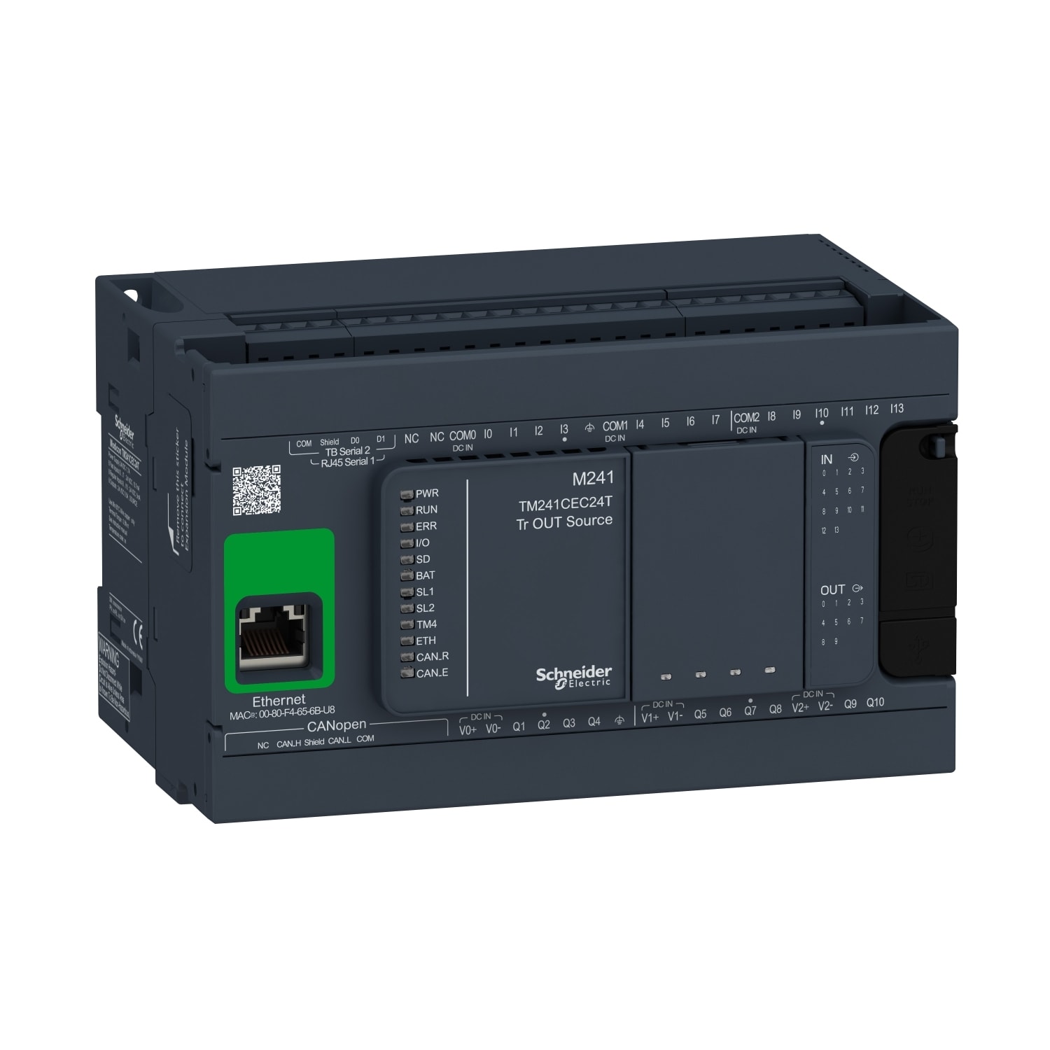 SCHNEIDER ELECTRIC - SNRTM241CEC24T CONTROLLORE M241 24 I/O TR PNP ETH CANMA