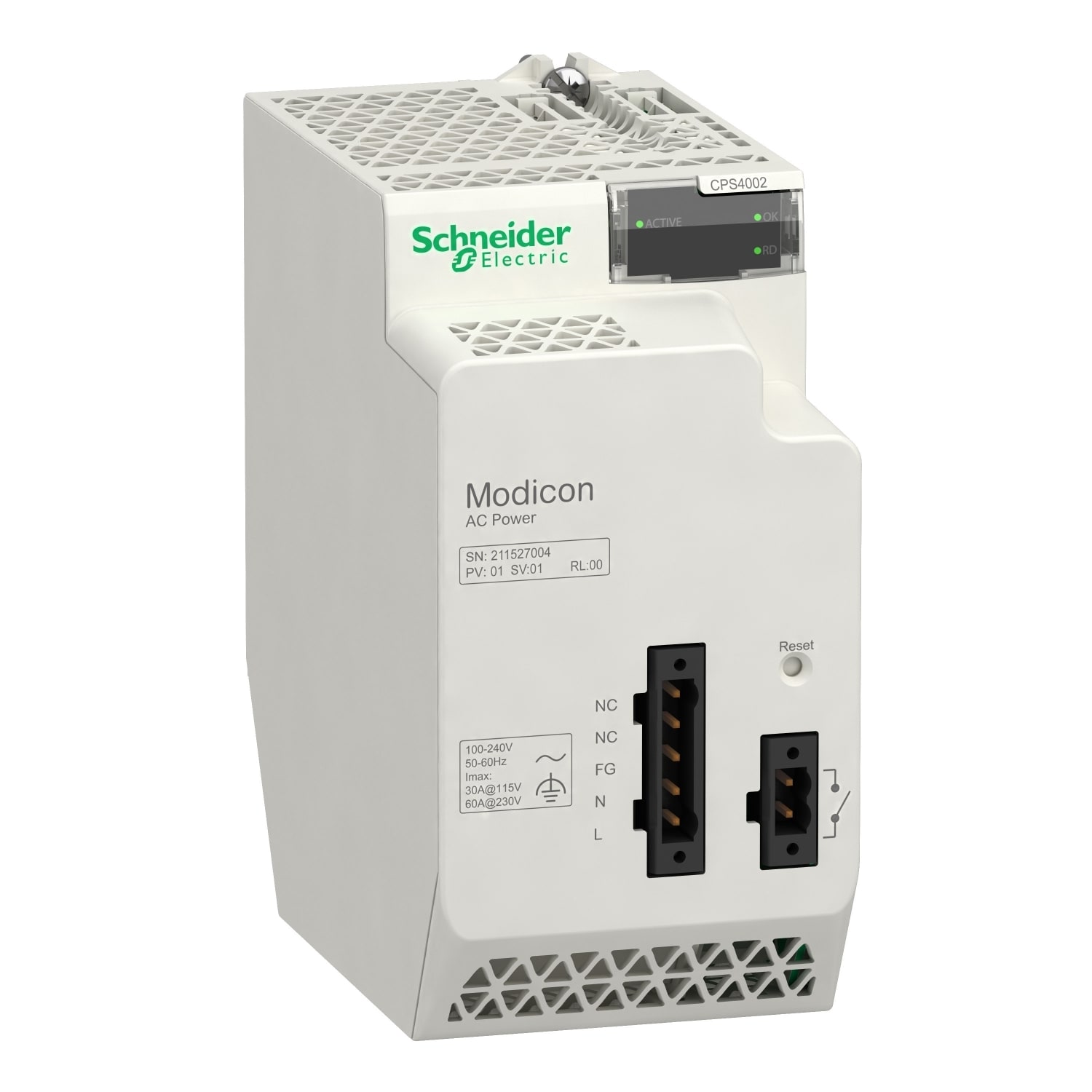 SCHNEIDER ELECTRIC - SNRBMXCPS4002H ALIMENTATORE X80 RIDONDATO AC HARSH