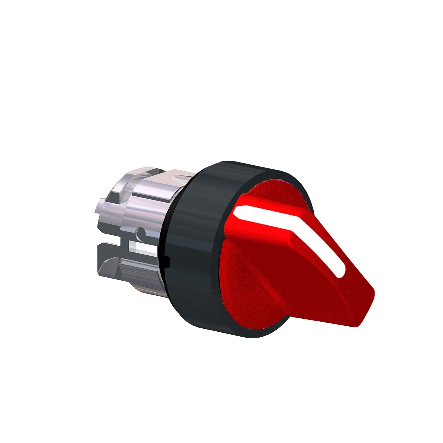 SCHNEIDER ELECTRIC - SNRZB4BK12437 Head for illuminated selector switch, Harmony XB4, black metal, red handle, 22mm, universal LED, 2 positions, stay put