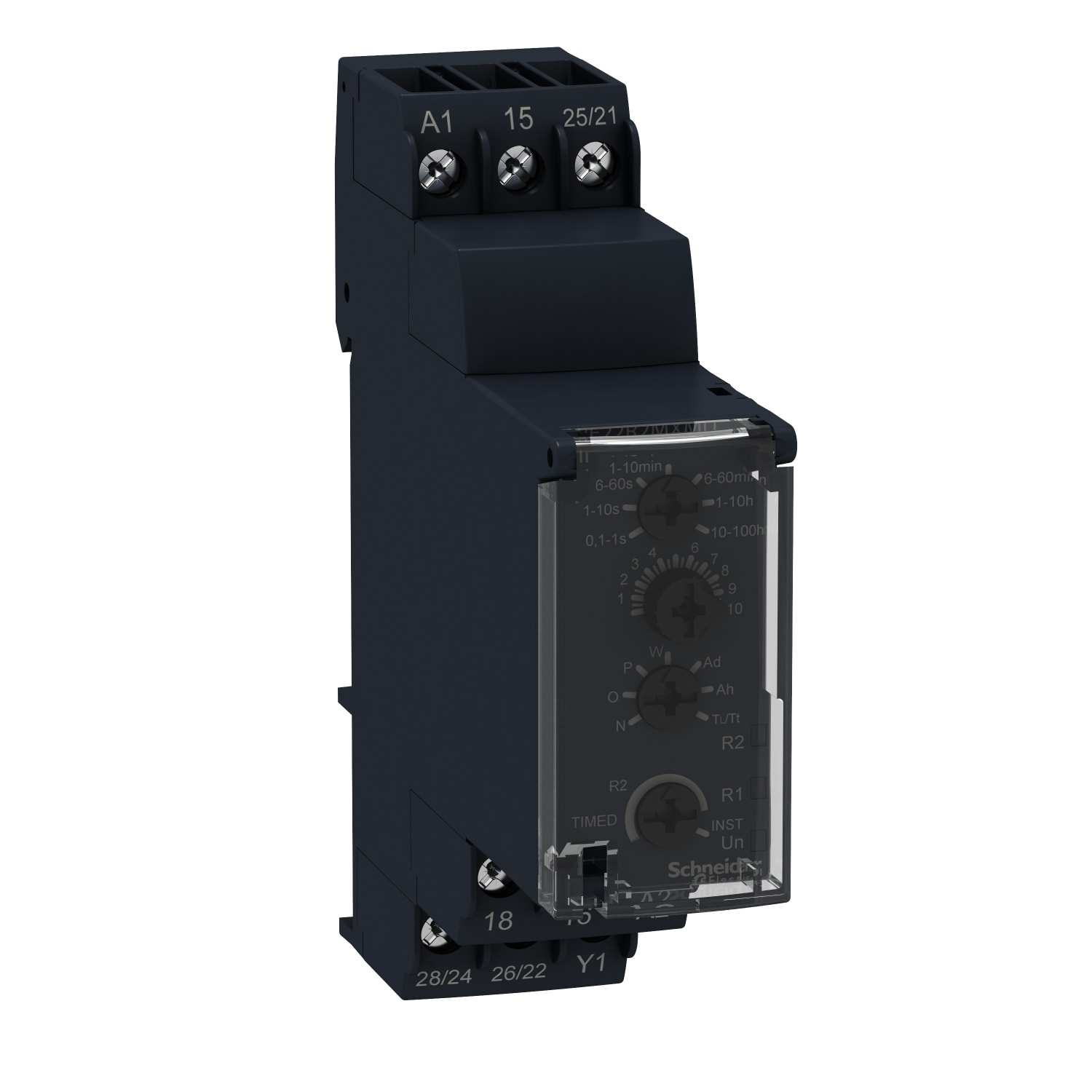 SCHNEIDER ELECTRIC - SNRRE22R2MMU Relè temporizzato multifunzione - 24VDC/24..240V AC - 2 NC/NO