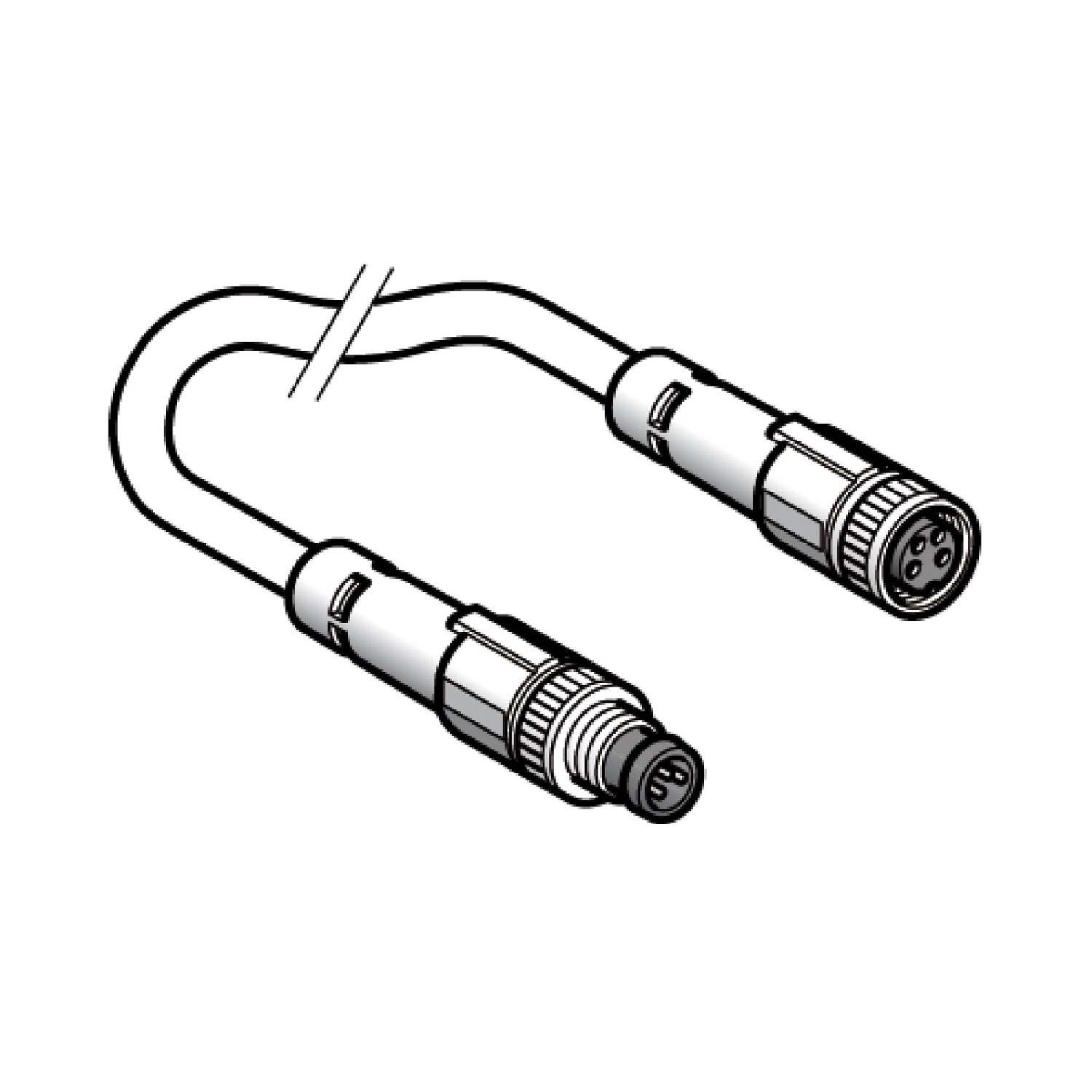 YAGEO TMSS ITALY SRL - TSIXZCR2709037S2 CAVO PUR M8 M 3 PIN, M8 F 4 PIN 2M