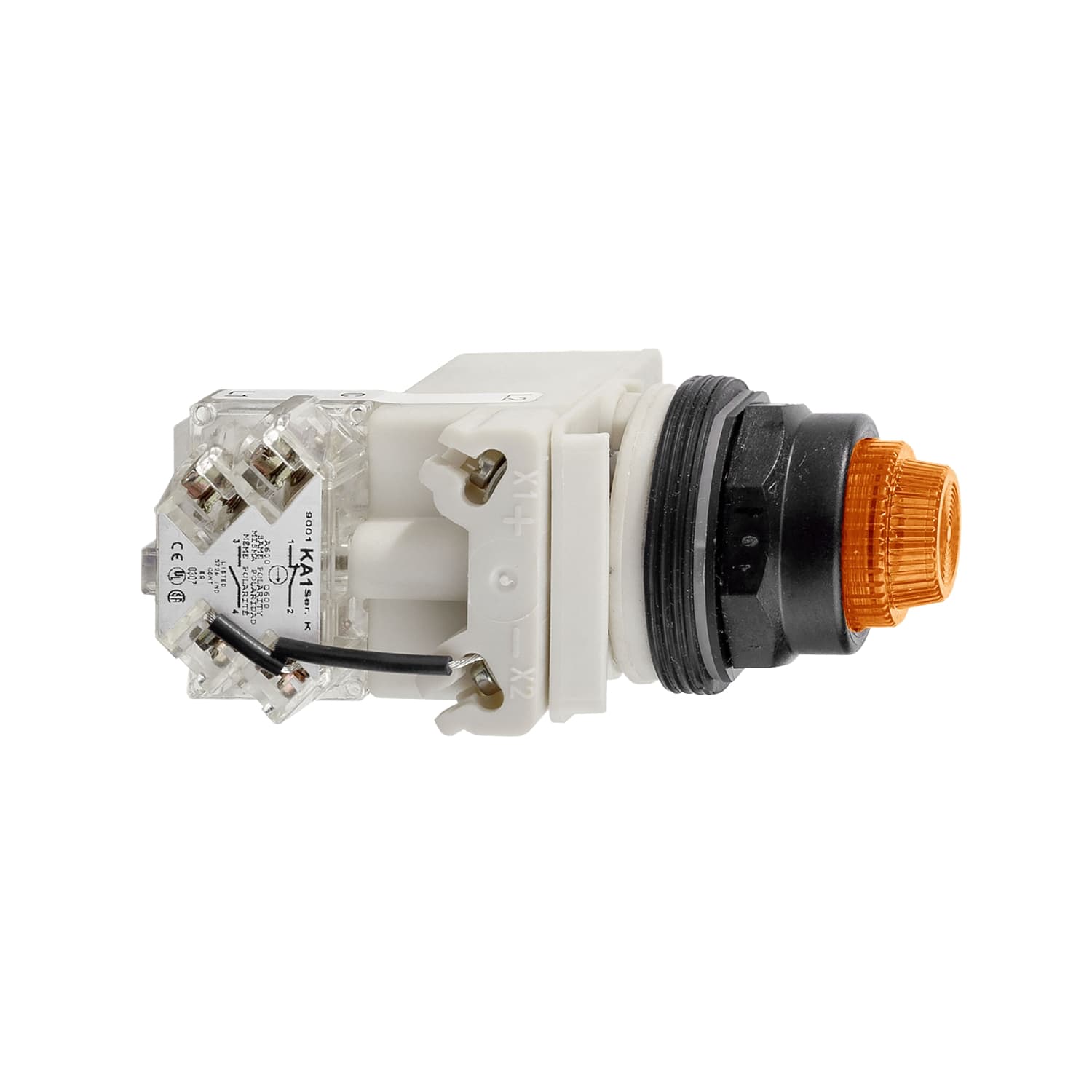 SCHNEIDER ELECTRIC - SNR9001SKT38LYA31 Pulsante luminoso arancio Ø30 - sporgente con ritorno - 120V - 1 NC/NO