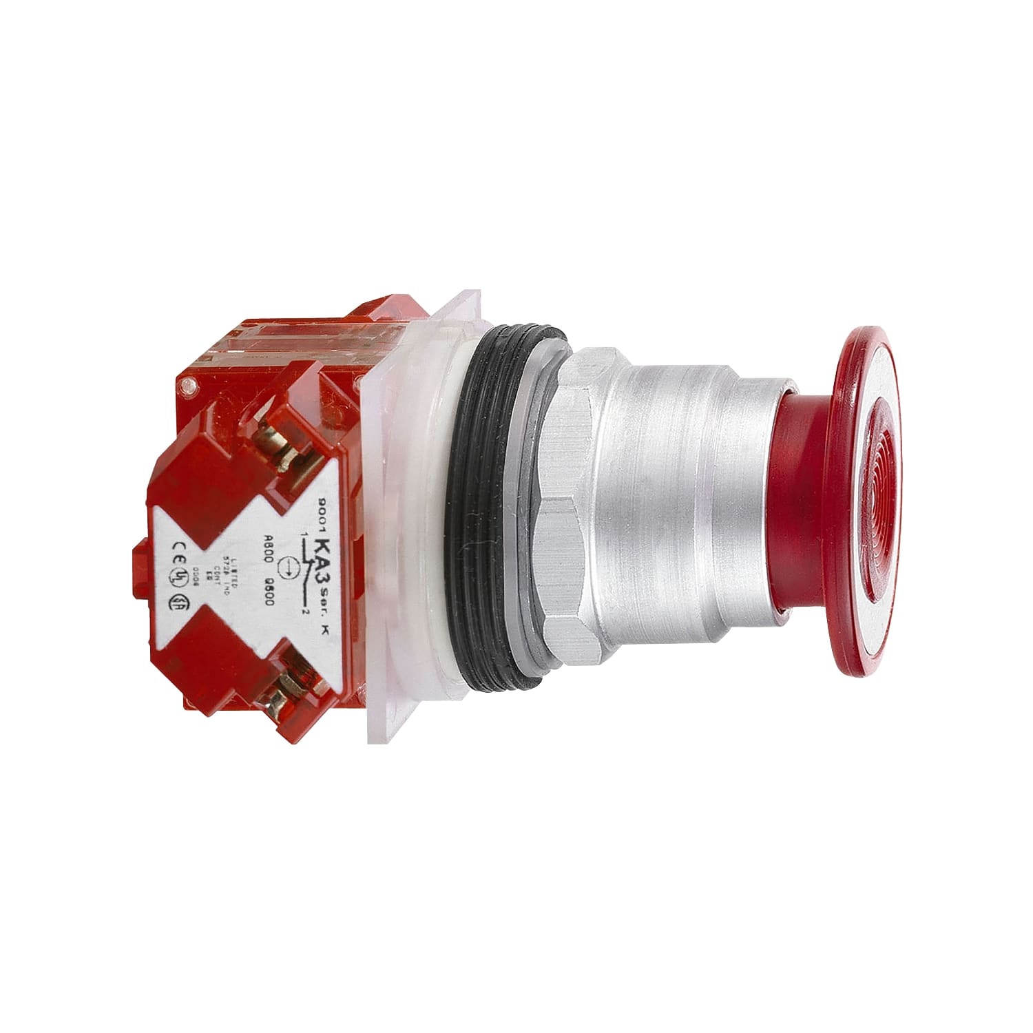 SCHNEIDER ELECTRIC - SNR9001KR8RH25 Pulsante Ø30 - lunetta metallo - testa a fungo Ø41mm - rosso - 3 posizioni - 2NC