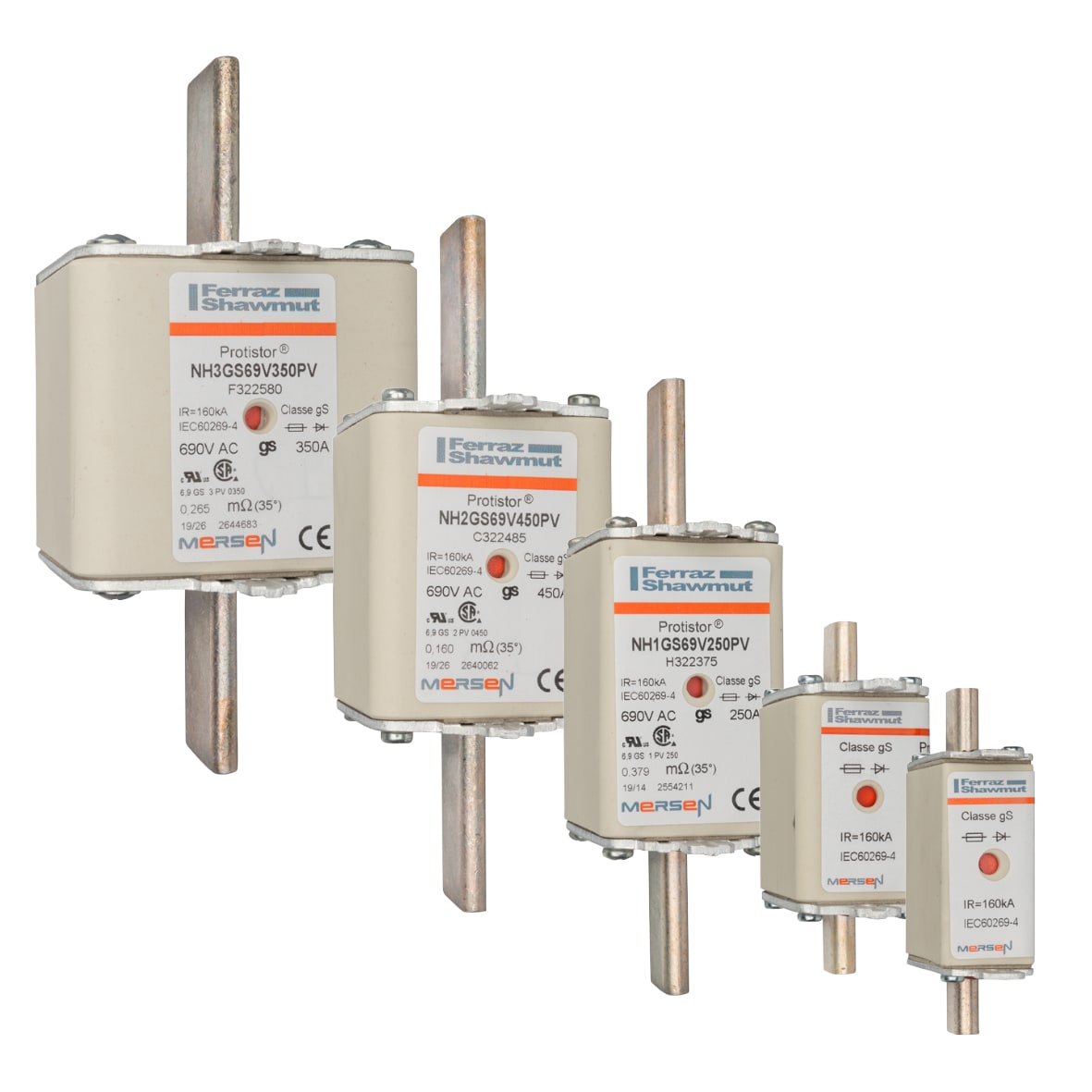 MERSEN ITALIA SPA - XESK322469 FUS. NH T.2 GS 690VAC CON PERC. 160A