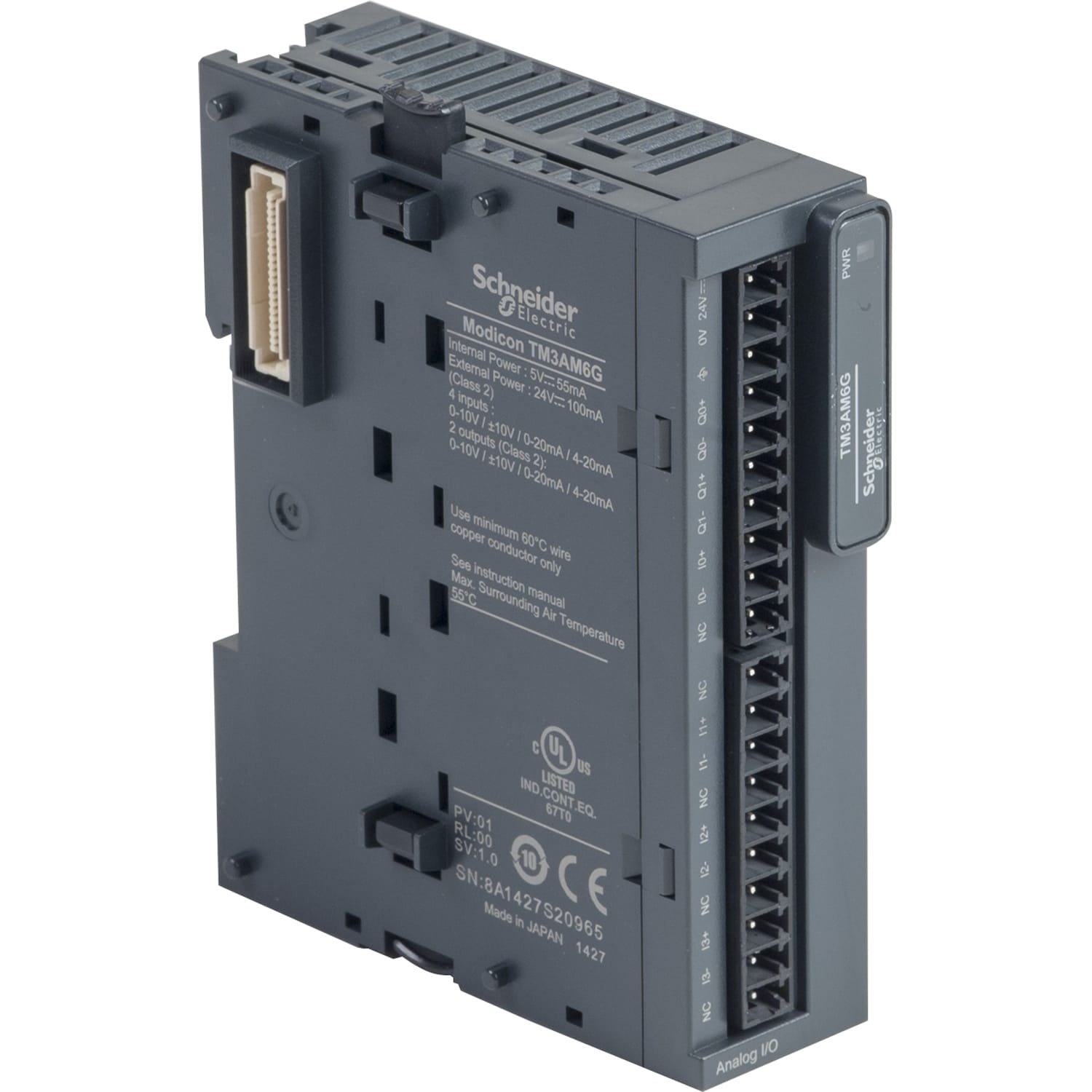 SCHNEIDER ELECTRIC - SNRTM3AM6G Modulo TM3 - 4 input analogici e 2 output analogiche, molla
