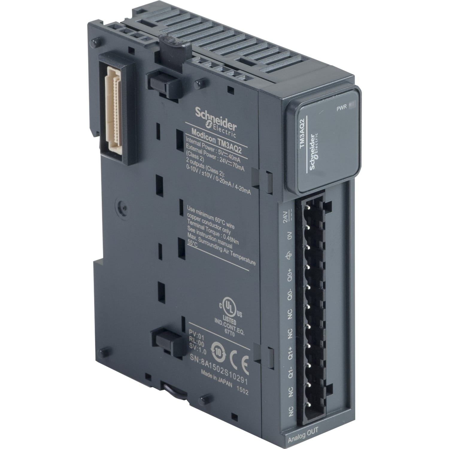 SCHNEIDER ELECTRIC - SNRTM3AQ2 Modulo TM3 - 2 output analogiche