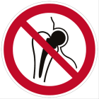 CEMBRE SPA - CEM212003 ETICHETTA ADESIVA DI DIVIETO PS-MP, SIMBOLO VIETATO L'ACCESSO AI PORTATORI DI PROTESI METALLICHE, DIMENSIONE 100mm