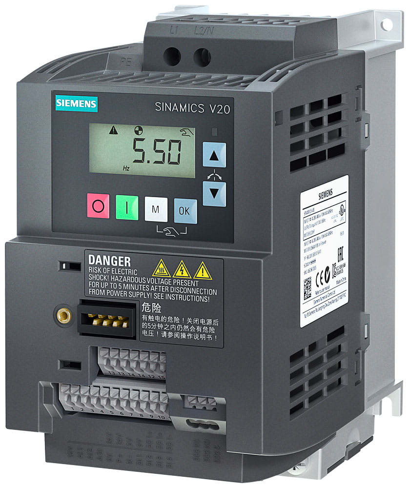 SIEMENS - SIE6SL32105BB215UV1 SINAMICS V20, FSAC, 1AC230V 1.5KW UNFILT