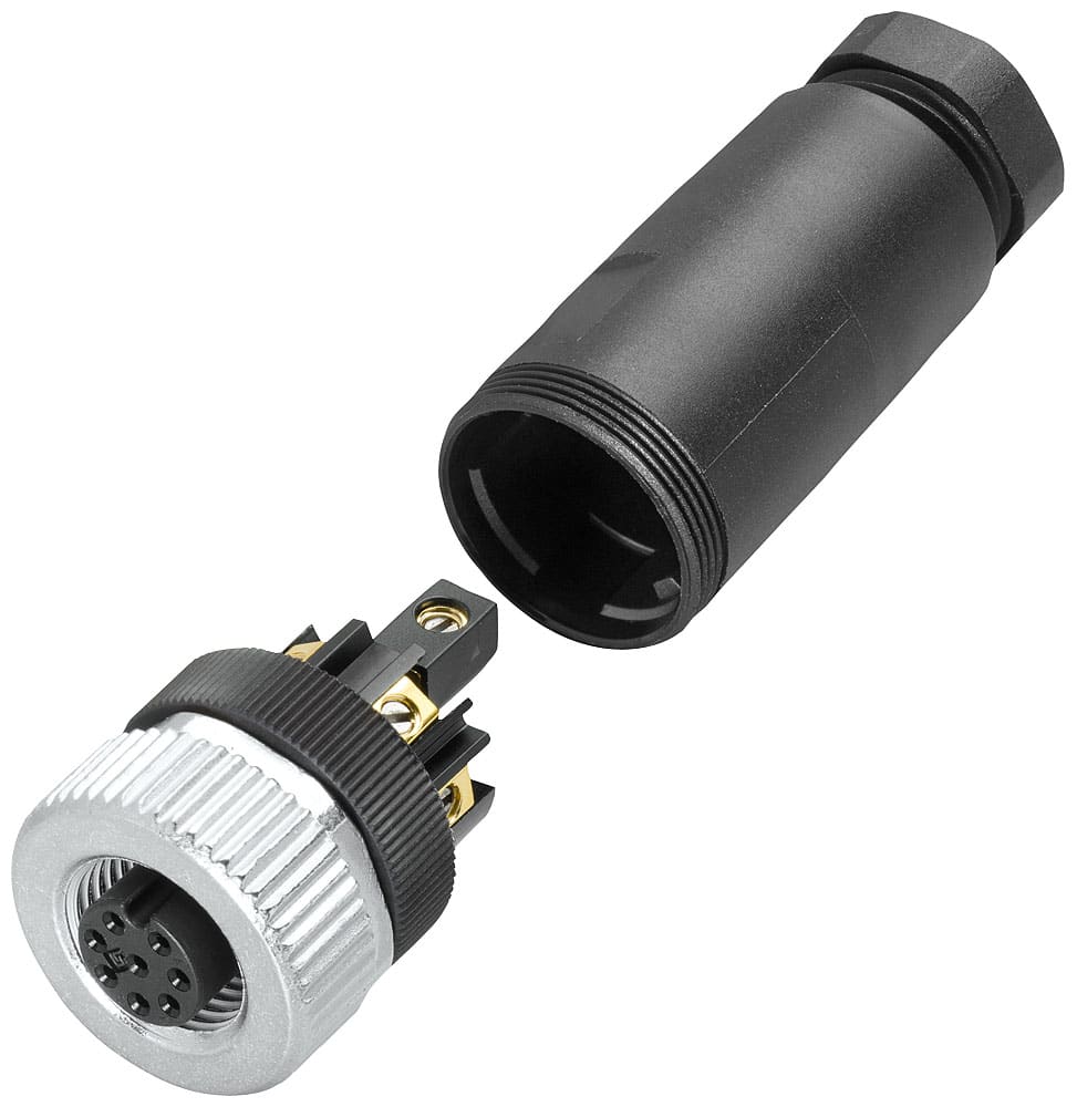 SIEMENS - SIE6GT20900BD00 Connettore RF M12 a 8 poli, femmina, morsetti a vite, quantità min. ordinabile 5 pezzi