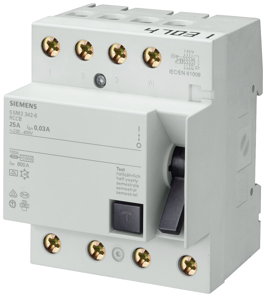 SIEMENS - SIE5SM36480 DIFF. 4P 100A 0,3A 400V