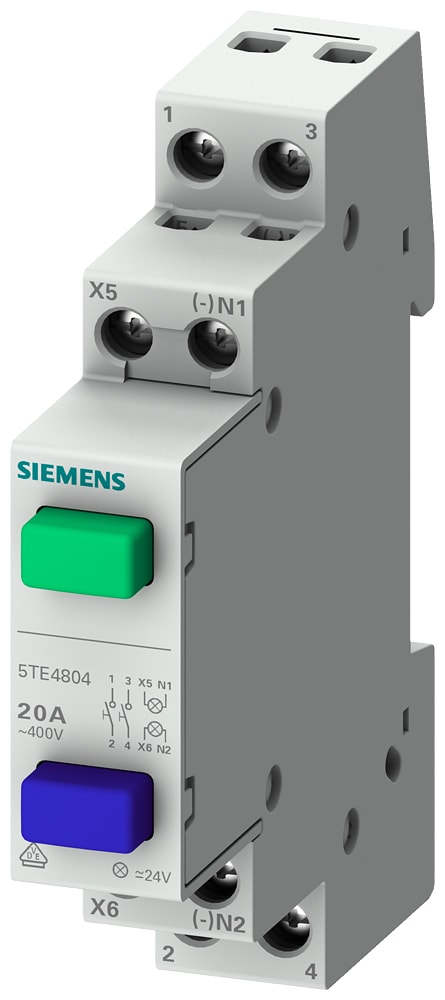 SIEMENS - SIE5TE4805 PULS.ROSSO 1NA/1NC 20A 230VCA NO ARR.1UM