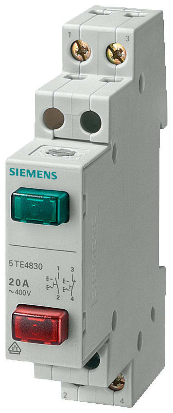 SIEMENS - SIE5TE4831 Pulsante, 1NO/1NC+1NO/1NC 20 A, 2 tasti rosso verde