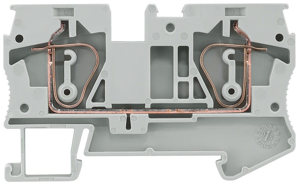 SIEMENS - SIE8WH20000AH00 Morsetto passante con collegamento a molla, sezione: 0,5 ... 6 mm², larghezza: 8,2 mm