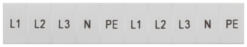 SIEMENS - SIE8WH81203AA15 Targhetta di siglatura, frontale, con L1, L2, L3, PE, N, verticali